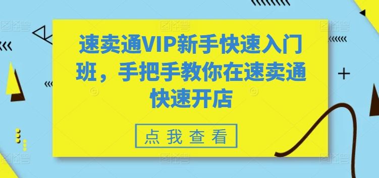 速卖通VIP新手快速入门班，手把手教你在速卖通快速开店-来友网创