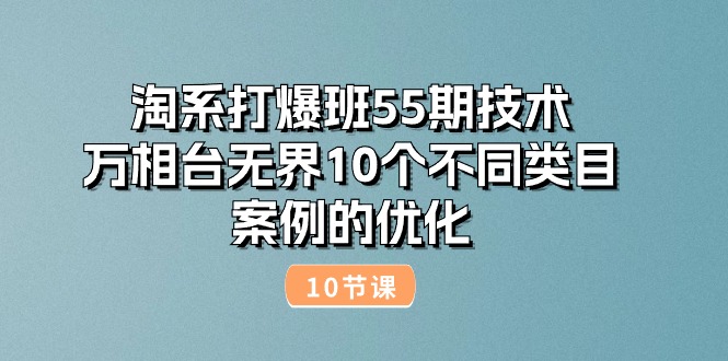 （10996期）淘系打爆班55期技术：万相台无界10个不同类目案例的优化（10节）-来友网创