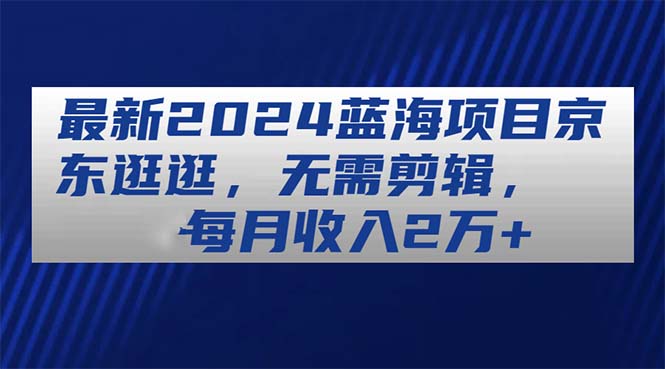 （11041期）最新2024蓝海项目京东逛逛，无需剪辑，每月收入2万+-来友网创