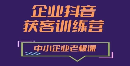 企业抖音营销获客增长训练营，中小企业老板必修课-来友网创