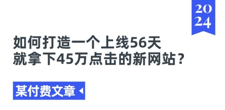 某付费文章《如何打造一个上线56天就拿下45万点击的新网站?》-来友网创