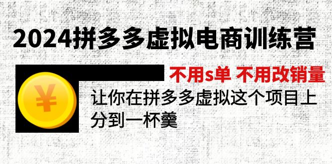 （12024期）2024拼多多虚拟电商训练营 不s单 不改销量  做虚拟项目分一杯羹(更新10节)-来友网创