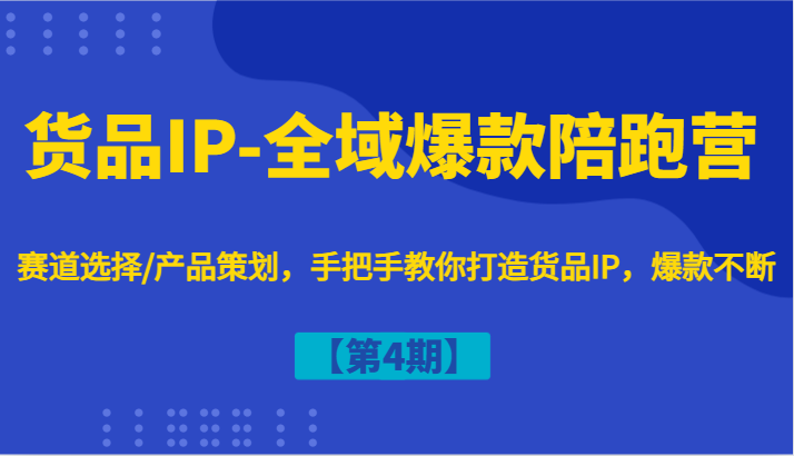 货品IP-全域爆款陪跑营【第4期】赛道选择/产品策划，手把手教你打造货品IP，爆款不断-来友网创