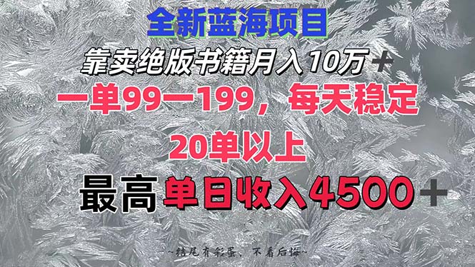 （12512期）靠卖绝版书籍月入10W+,一单99-199，一天平均20单以上，最高收益日入4500+-来友网创