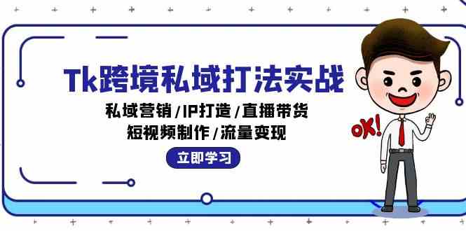 Tk跨境私域打法实战：私域营销/IP打造/直播带货/短视频制作/流量变现-来友网创