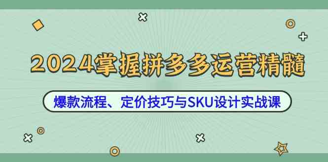 2024掌握拼多多运营精髓：爆款流程、定价技巧与SKU设计实战课-来友网创