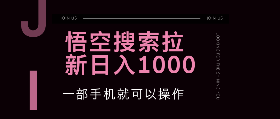 （12717期）悟空搜索类拉新 蓝海项目 一部手机就可以操作 教程非常详细-来友网创