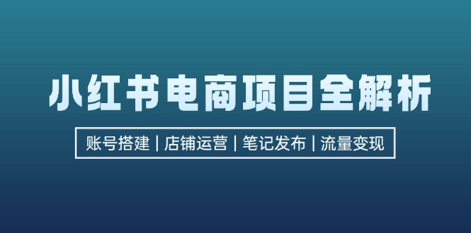 （12915期）小红书电商项目全解析，包括账号搭建、店铺运营、笔记发布  实现流量变现-来友网创