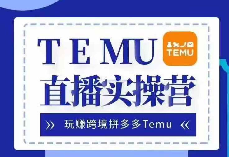 Temu直播实战营，玩赚跨境拼多多Temu，国内电商卷就出海赚美金-来友网创