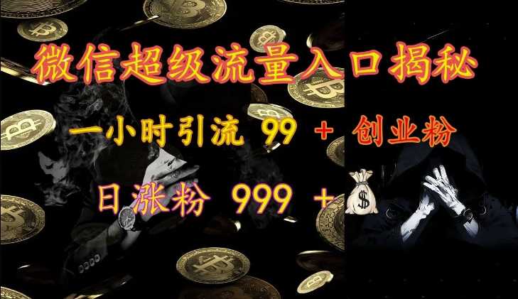 微信超级流量入口揭秘：一小时引流 99 + 创业粉，日涨粉 999 +-来友网创