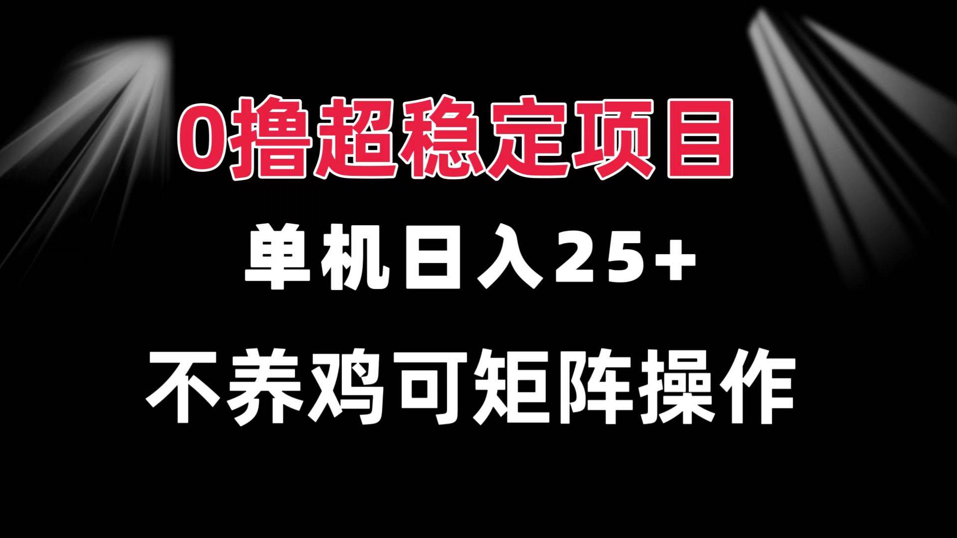 （13355期）0撸项目 单机日入25+ 可批量操作 无需养鸡 长期稳定 做了就有-来友网创