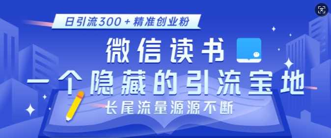 微信读书，一个隐藏的引流宝地，不为人知的小众打法，日引流300+精准创业粉，长尾流量源源不断-来友网创