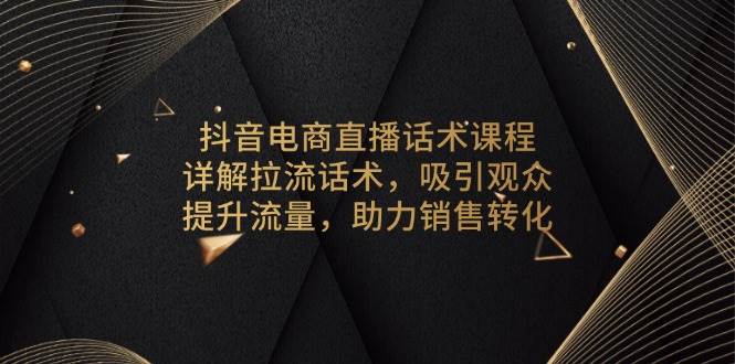 （13846期）抖音电商直播话术课程，详解拉流话术，吸引观众，提升流量，助力销售转化-来友网创
