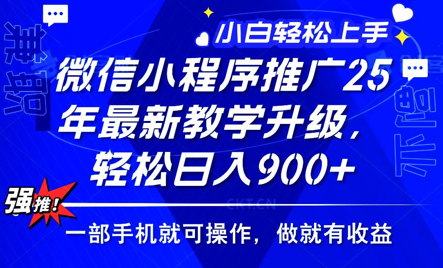 （14084期）2025年微信小程序推广，最新教学升级，轻松日入900+，小白宝妈轻松上手…-来友网创