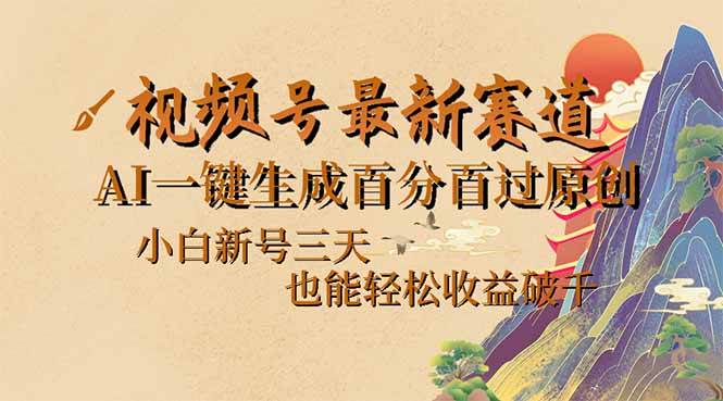 （14363期）视频号最新爆火赛道，AI一键生成百分百过原创，小白新号三天，也能轻松…-来友网创