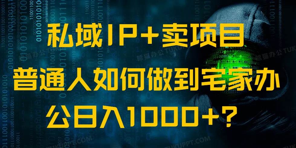（14400期）私域IP+卖项目，普通人如何做到宅家办公实现日入1000+-来友网创