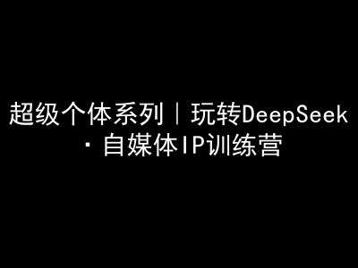 超级个体系列，玩转DeepSeek·自媒体IP训练营，deepseek教程-来友网创