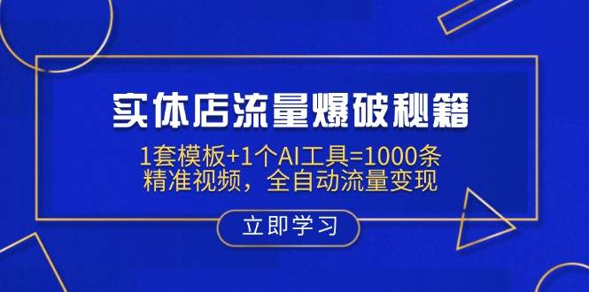 实体店流量爆破秘籍：1套模板+1个AI工具=1000条精准视频，全自动流量变现-来友网创