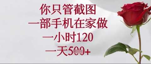 你只管截图，一部手机在家操作，一小时120.一天5张【揭秘】-来友网创
