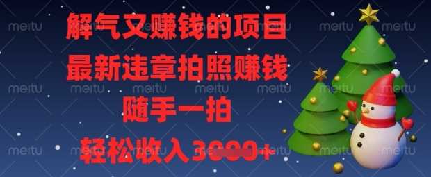 解气又挣钱的项目，最新违章拍照挣钱，随手一拍，轻松收入数张【揭秘】-来友网创