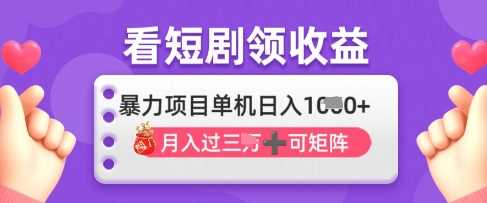 2025年4月最新看短剧领收益，单机日收入1k【揭秘】-来友网创