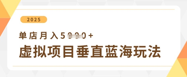 虚拟项目垂直玩法，实现单店月入5k+-来友网创
