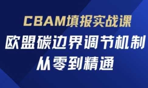CBAM填报实战课，欧盟碳边界调节机制，从零到精通-来友网创