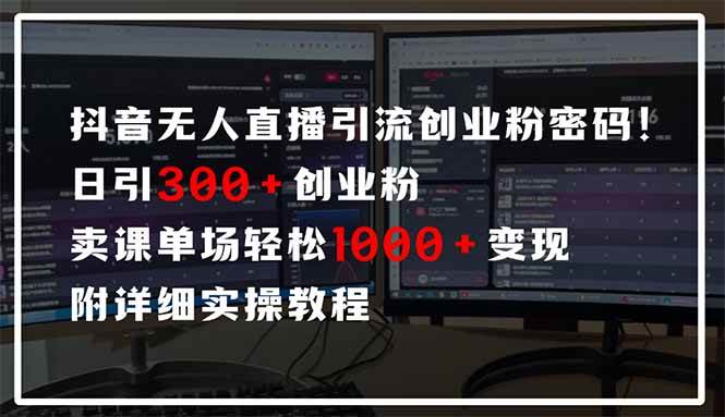 （14564期）抖音无人直播引流密码！日引300+创业粉 单场轻松1000+变现 附详细实操教程-来友网创