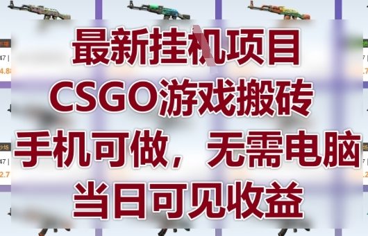 最新挂G项目，CSGO游戏搬砖，手机可做，无需电脑，当日见收益【揭秘】-来友网创