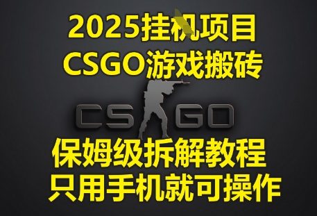 2025挂G项目，CSGO游戏搬砖，保姆级拆解教程，只用手机就可操作【揭秘】-来友网创