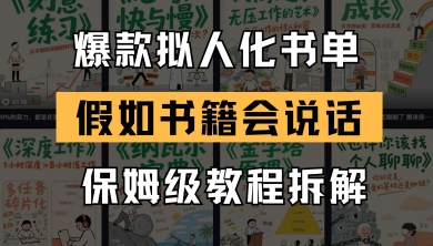 最新爆款拟人化书单玩法，假如书籍会说话，保姆级教程-来友网创