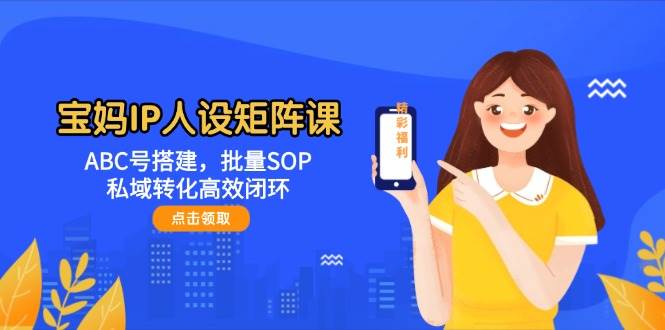 宝妈IP人设矩阵课：ABC号搭建，批量SOP，私域转化高效闭环-来友网创