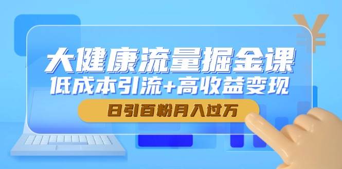 大健康流量掘金课，低成本引流+高收益变现，日引百粉月入过万-来友网创