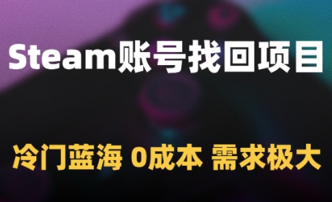 Steam账号找回项目，冷门蓝海，0成本，需求极大-来友网创