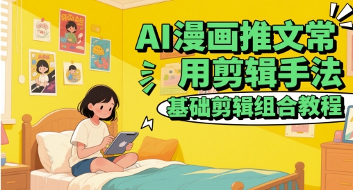 AI漫画推文常用剪辑手法，基础剪辑组合教程-来友网创
