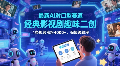 最新AI对口型赛道，经典影视剧趣味二创，1条视频涨粉4000+，保姆级教程-来友网创