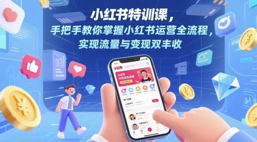 小红书特训课，手把手教你掌握小红书运营全流程，实现流量与变现双丰收-来友网创