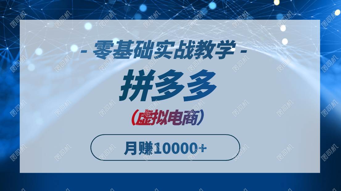 （14880期）拼多多虚拟电商，零基础实战教学，快速打爆商品，新手也能月入10000+-来友网创