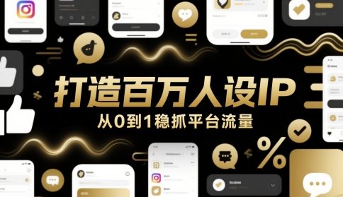 打造百万人设IP，从0到1稳抓平台流量-来友网创