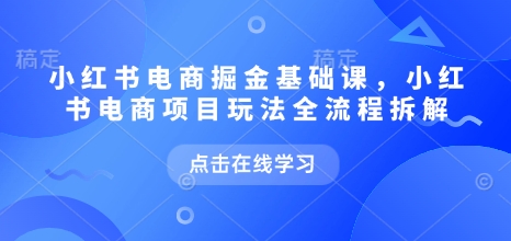 小红书电商掘金课，小红书电商项目玩法全流程拆解（更新5月）-来友网创