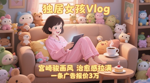 单个账号涨粉71W！用AI制作独居女孩Vlog，宫崎骏画风，治愈感拉满，一条广告报价3W-来友网创