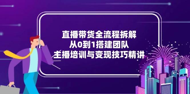 （15004期）直播带货全流程拆解：从0到1搭建团队，主播培训与变现技巧精讲-来友网创