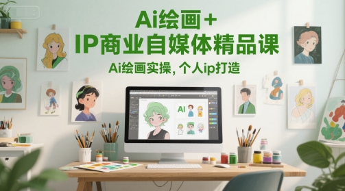 Ai绘画+IP商业自媒体精品课，Ai绘画实操，个人ip打造-来友网创