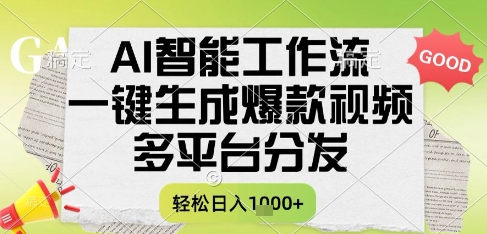 AI智能工作流，一键生成书单号爆款视频，多平台分发，每日收益多张【揭秘】-来友网创
