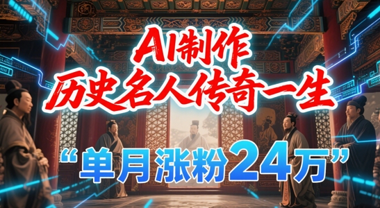 暴力起号！用AI制作历史名人传奇一生，单月涨粉24W，涨粉+变现赛道黑马来了-来友网创