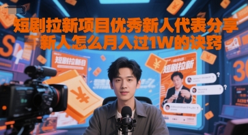 短剧拉新项目优秀新人代表分享新人怎么月入过1W的诀窍-来友网创