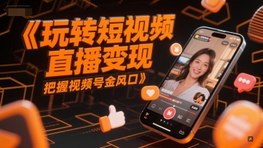 玩转短视频直播变现，把握视频号金风口-来友网创