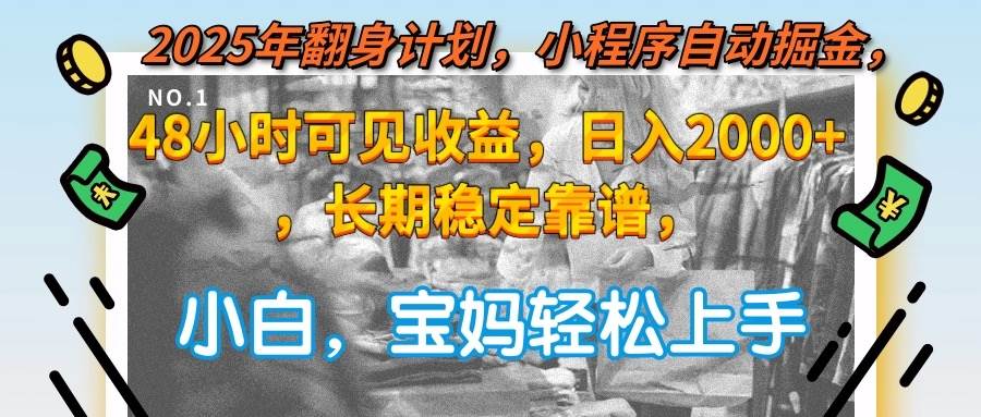 （15082期）2025年翻身计划，小程序自动掘金48小时可见收益，日入2000+，长期稳定…-来友网创