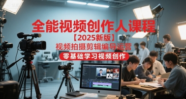 全能视频创作人课程【2025新版】视频拍摄剪辑编导运营，零基础学习视频创作-来友网创