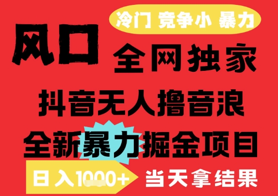 25年6月高爆抖音无人直播最新撸音浪掘金项目，解放双手小白可做，无脑日入1k+，门槛低【揭秘】-来友网创